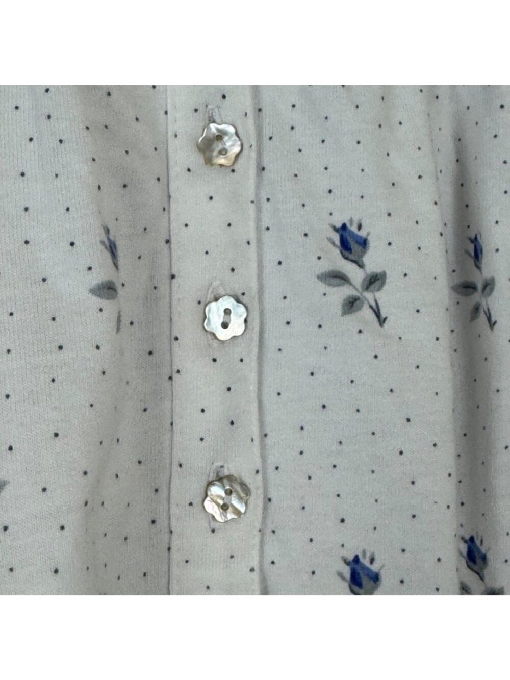 Eileen West NEW Cotton Traditional Nightgown Size Small White Blue Flowers - Picture 4 of 14